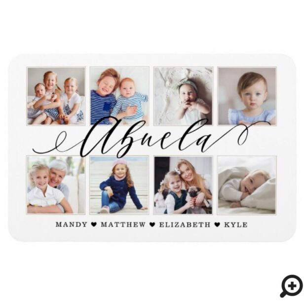 Modern Abuela Script - Grandchildren Photo Collage Magnet
