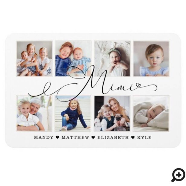 Modern Mimi Script - Grandchildren Photo Collage Magnet