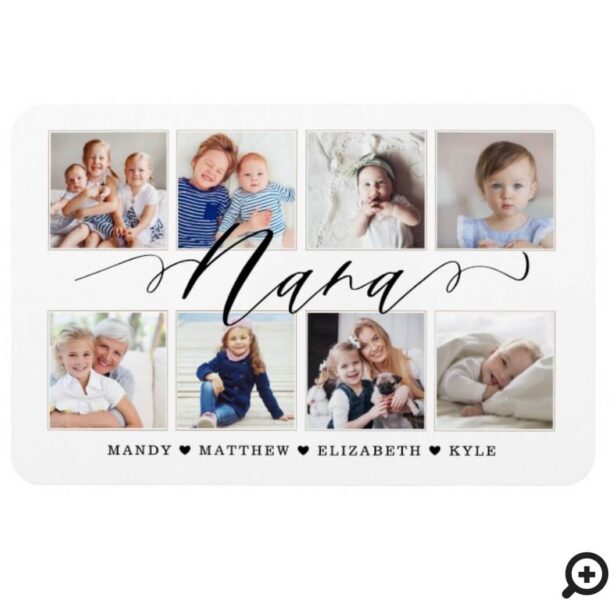 Modern Nana Scrip | Grandchildren Photo Collage Magnet