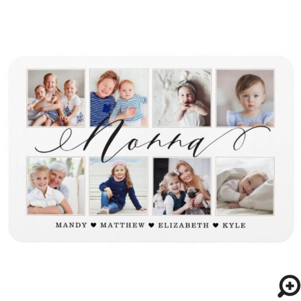 Modern Nonna Script - Grandchildren Photo Collage Magnet