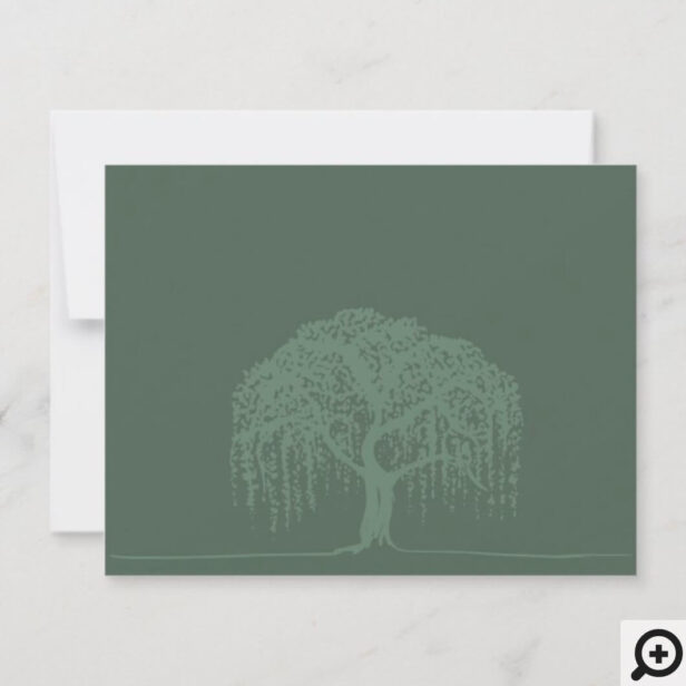 Rustic Modern Green Willow Tree Logo Personalized Note Card