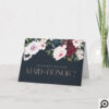 Will You Be My Maid of Honor Burgundy Navy Florals Card