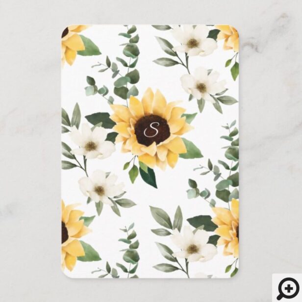 Yellow Wildflower Sunflower Floral Books For Baby Enclosure Card