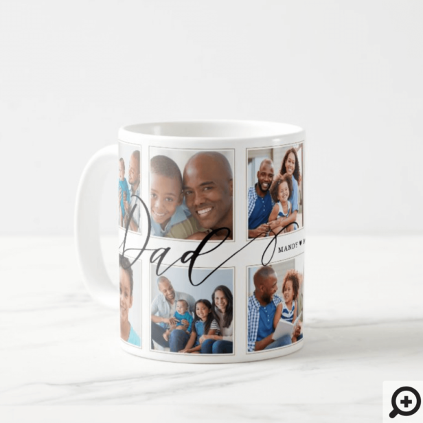 Modern Dad Script | Gift For fathers Photo Collage Coffee Mug