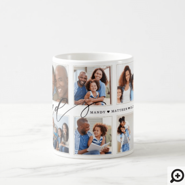 Modern Dad Script | Gift For fathers Photo Collage Coffee Mug