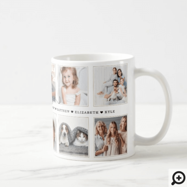 Modern Grandpa Script Grandchildren Photo Collage Coffee Mug