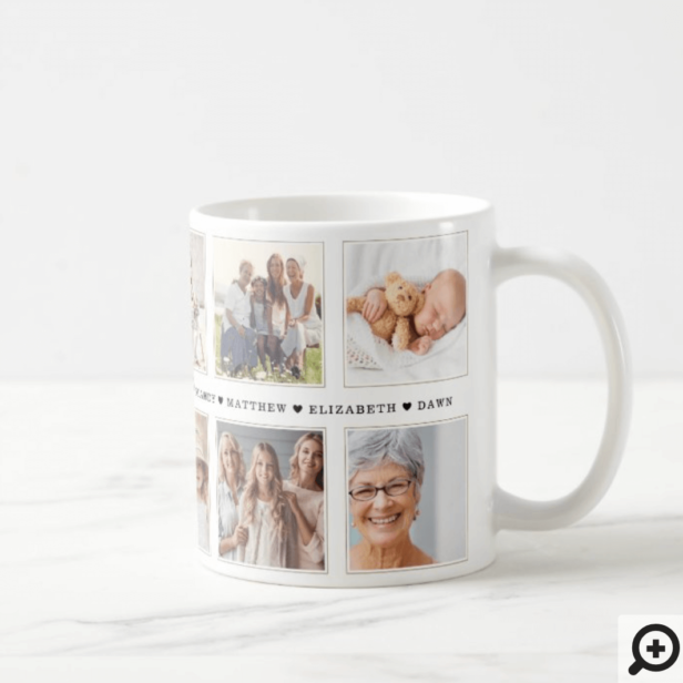 Modern Mimi Script | Grandchildren Photo Collage Coffee Mug