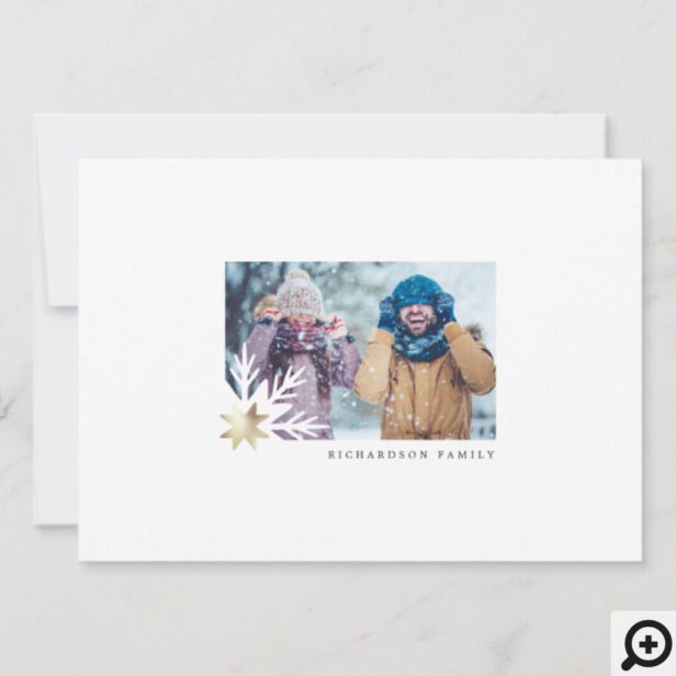 Snow Falling Christmas Is Calling Snowflake Photo Holiday Card