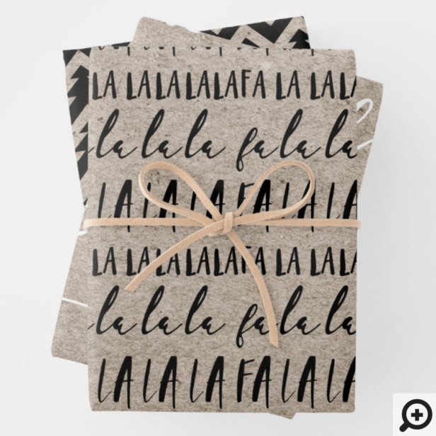 FA LA Kraft Paper & Black Typographic Christmas