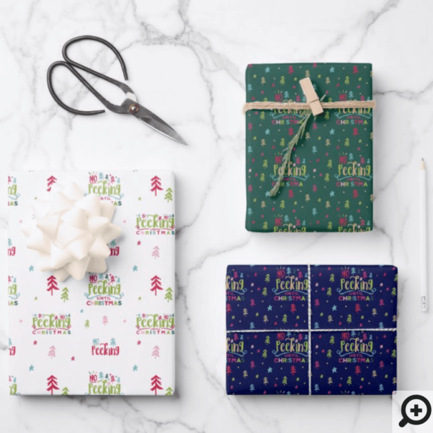 Festive Fun & Colourful No Peeking Until Christmas Wrapping Paper Sheets