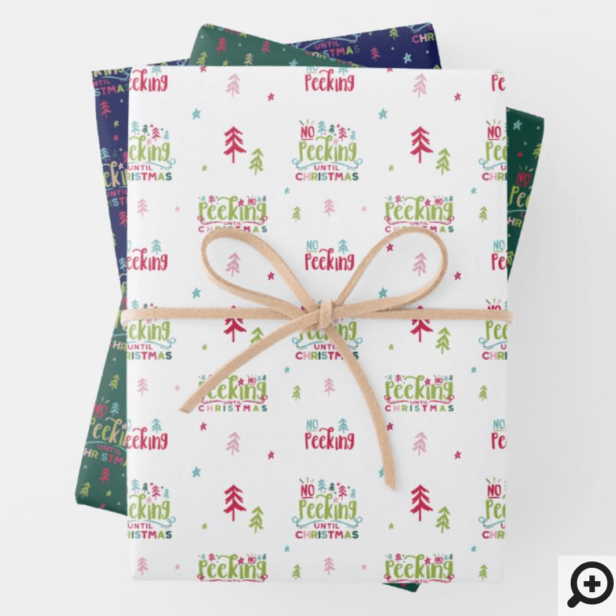 Festive Fun & Colourful No Peeking Until Christmas Wrapping Paper Sheets