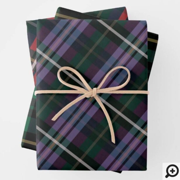 Festive Stylish Multi-Colored Plaid Patterns Wrapping Paper Sheets