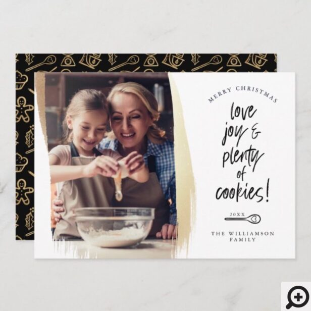 Love Joy & Plenty of Cookies Family Baking Photo Holiday Card