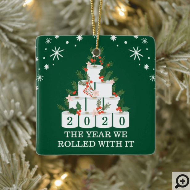Rolled With It Funny Toilet Paper Christmas Tree Ceramic Ornament