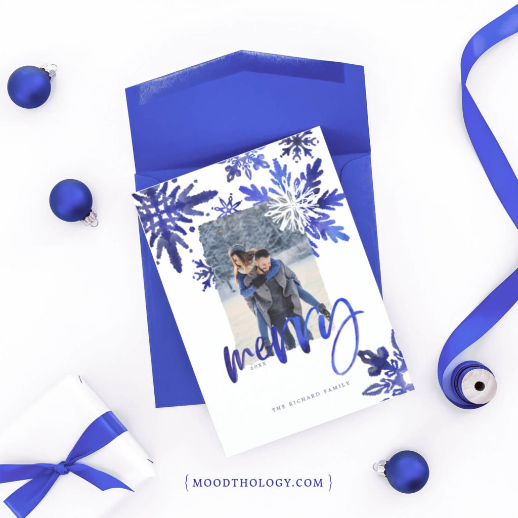 Shibori Tie Dye Blue Snowflakes Holiday Collection By Moodthology Papery