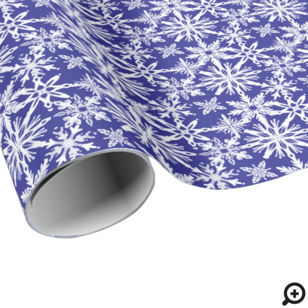 Shibori Tie Dye Indigo Blue Snowflakes Pattern Wrapping Paper