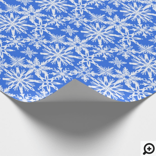 Shibori Tie Dye Royal Blue Snowflakes Pattern Wrapping Paper