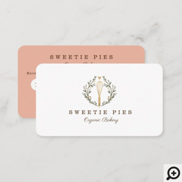 Simple, Clean & Minimal Style Bakery Whisk Logo Loyalty Card