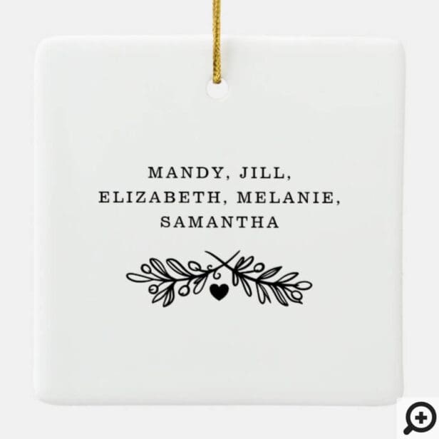 Sisterhood Script | Gift For Sisters Photo Collage Ceramic Ornament - Image 3
