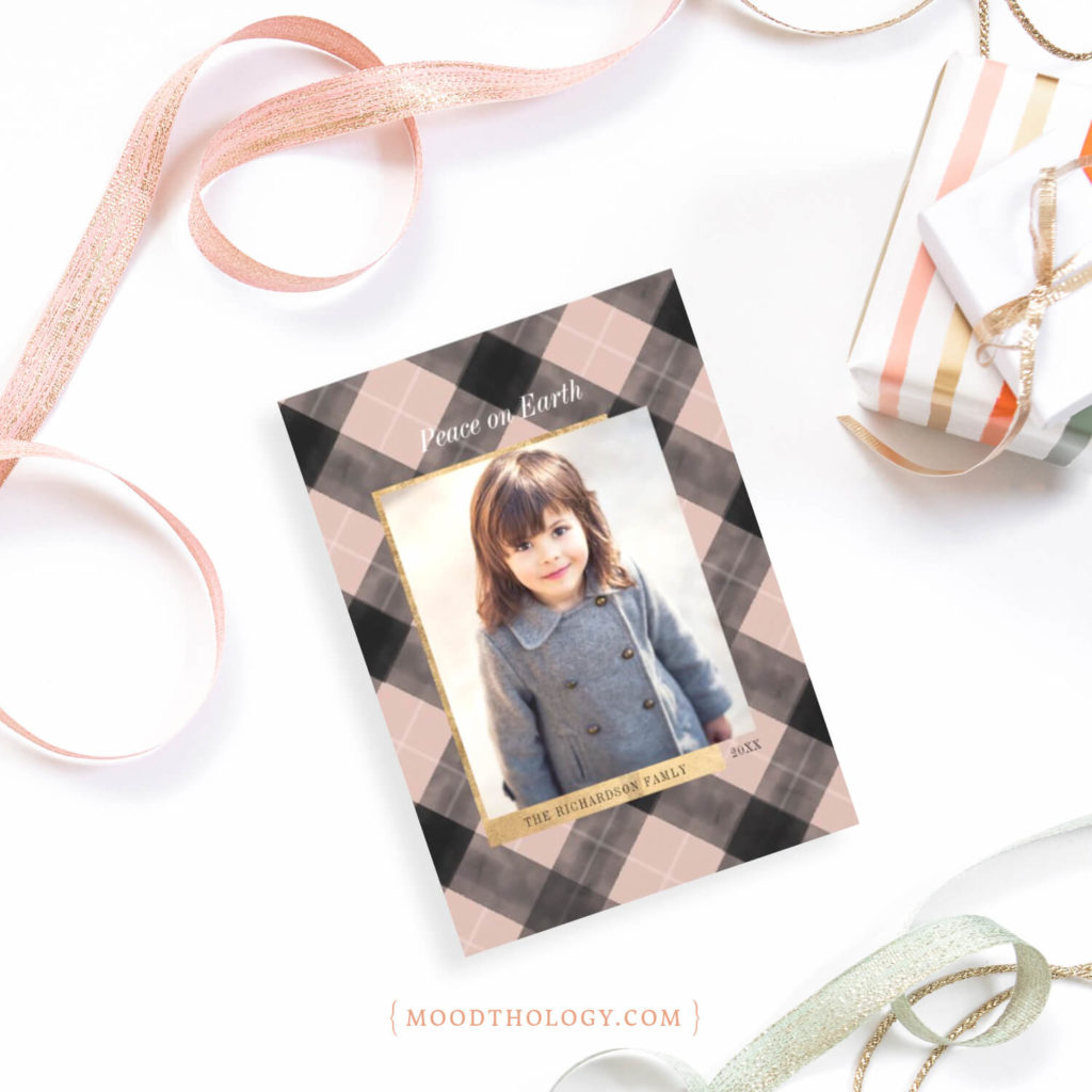 Best Holiday Photo Cards Festive Plaid & Gold Holiday Collection By Moodthology Papery