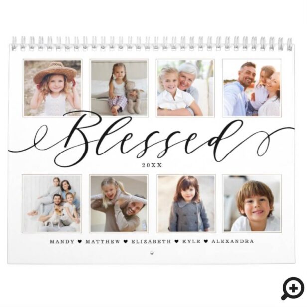 Blessed Modern Script | Family Photo Memories Calendar
