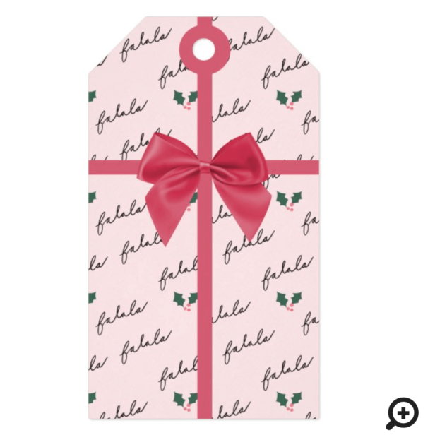 Fa La, Let It Snow Christmas Tree Pink Vintage Van Gift Tags