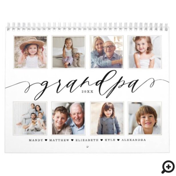 Gift for Grandpa | Grandchildren Family Photos Calendar