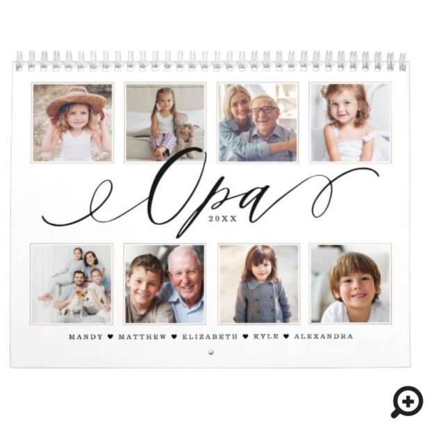 Gift for Opa | Grandchildren Family Photos Calendar