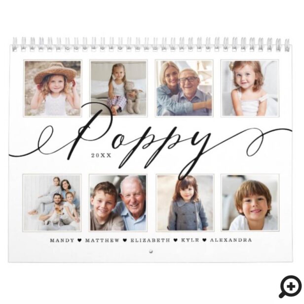 Gift for Poppy | Grandchildren Family Photos Calendar