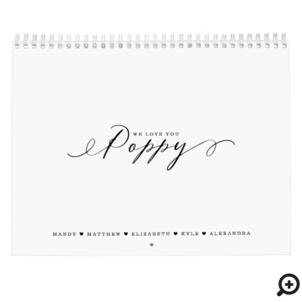 Gift for Poppy | Grandchildren Family Photos Calendar