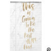 Hello New Year Best Year Ever | Lined Notepaper White Marble Calendar