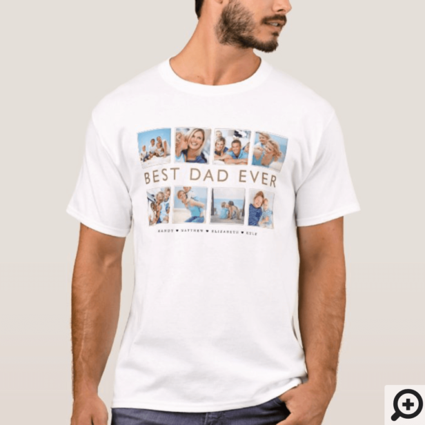 Personalized Best Dad Ever Photo Collage T-Shirt