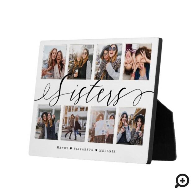 Sisters Script | Gift For Sisters Photo Collage Plaque