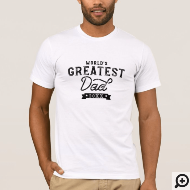 World's Greatest Dad Woodgrain Monogram T-Shirt
