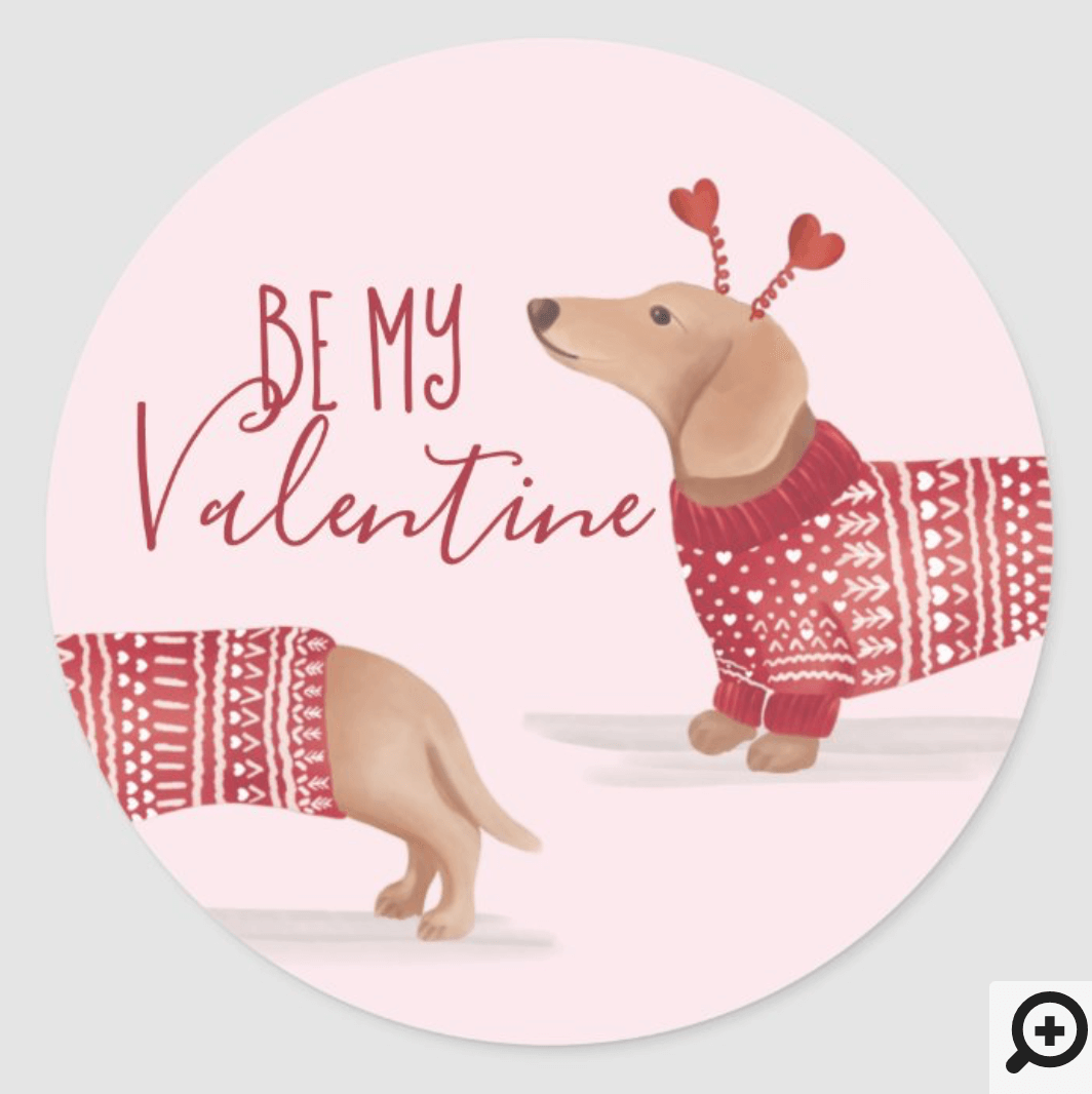 Puppy Dog Valentine's Day Stickers — Party Beautifully