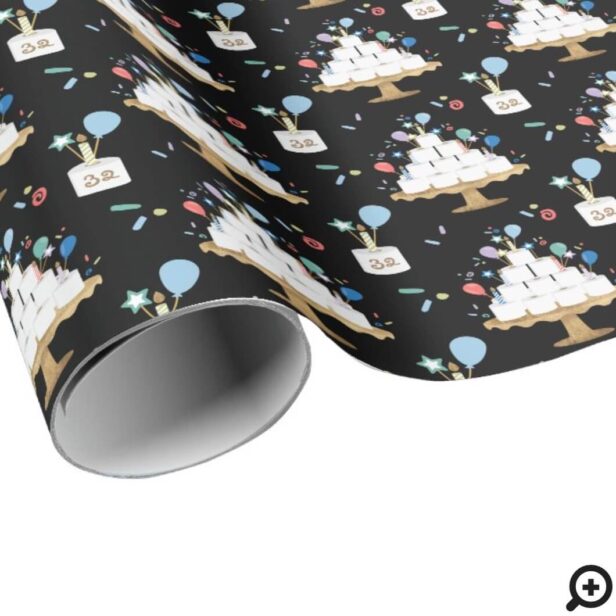 Fun Roll With It Covid Toilet Paper Birthday Cake Black Wrapping Paper