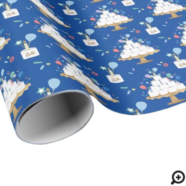 Fun Roll With It Covid Toilet Paper Birthday Cake Blue Wrapping Paper