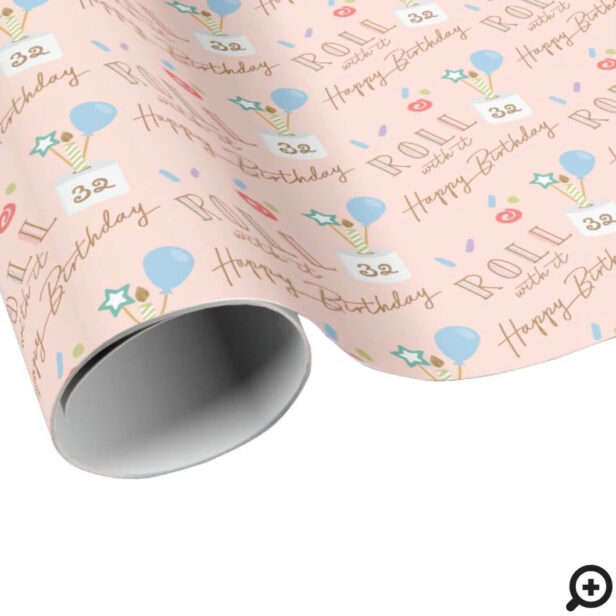 Fun Roll With It Covid Toilet Paper Birthday Cake Pink Wrapping Paper