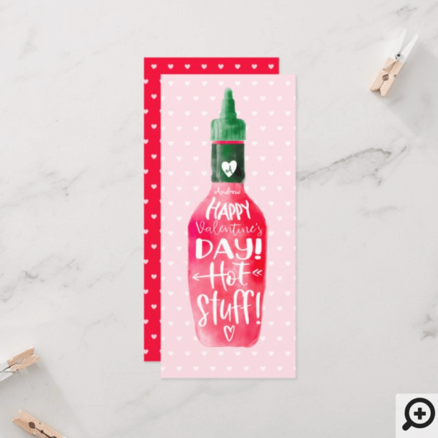 Happy Valentine's Day Hot Suff | Hot Sauce Bottle Valentine's Card