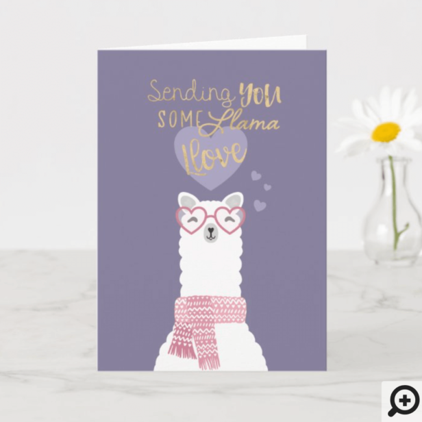 Sending Some Llama Love Cute Llama Valentine's Day Card