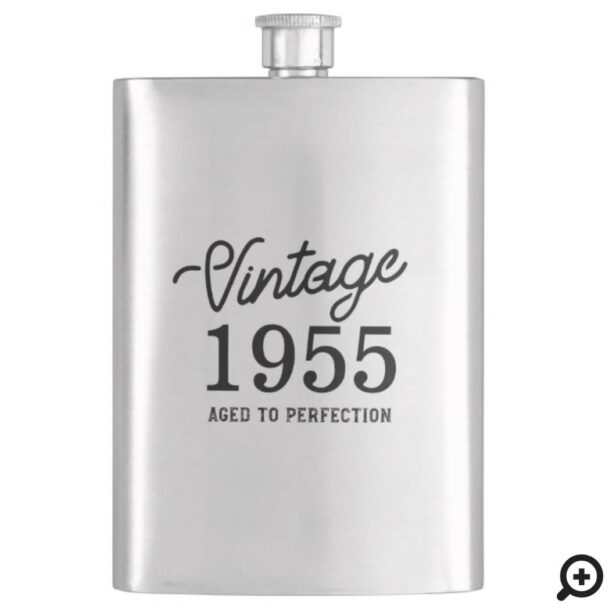 Stylish Vintage Birthday Year Aged to Perfection Flask