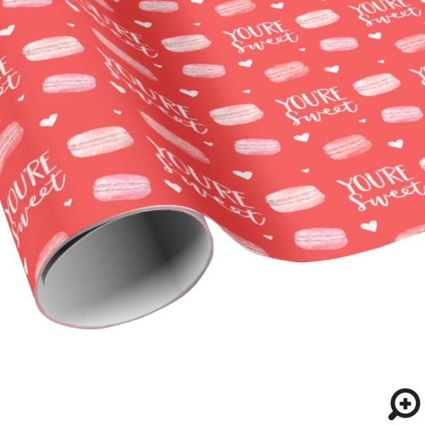 You're Sweet Happy Valentine's Day Macaron Cookies Wrapping Paper