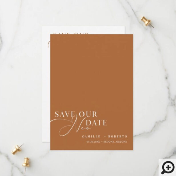 Elegant Modern Terracotta Save Our New Date Photo Save The Date