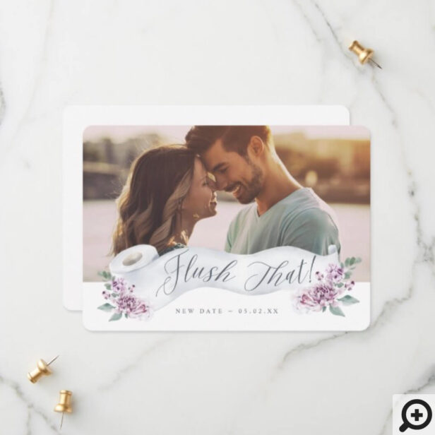 Flush That New Date Toilet Paper Roll Floral Photo Save The Date