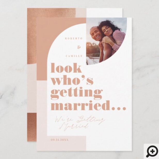 Look Who's Getting Married Geometric Blush Photo Save The Date