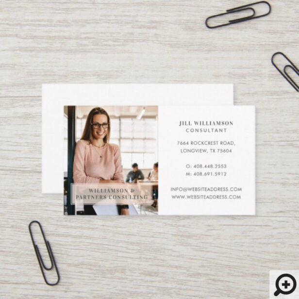 Minimal & Professional Employee Business Photo Business Card