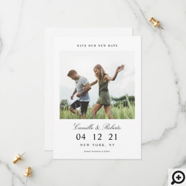 Modern & Minimal Save Our New Date Photo Save The Date