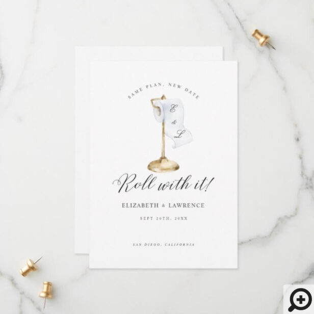 Roll With It Elegant Toilet Paper Roll & Stand Save The Date