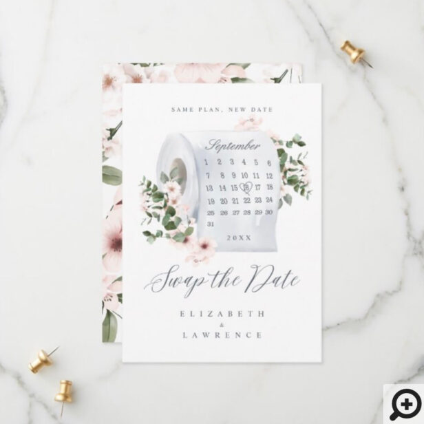 Swap the Date Blossoms Toilet Paper Roll Calendar Save The Date