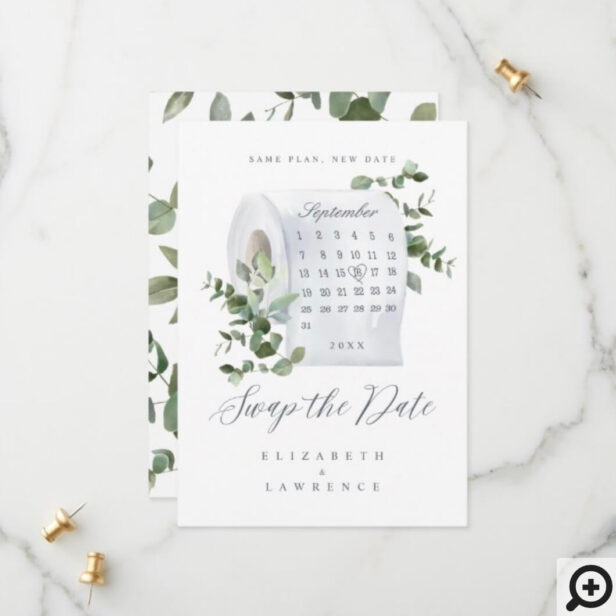 Swap the Date Foliage Toilet Paper Roll Calendar Save The Date